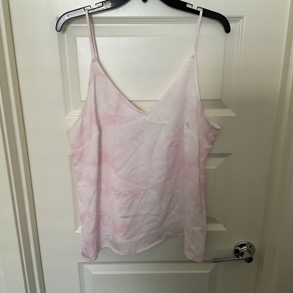 A New Day V-Neck Camisole - Pink and White - Size Large - Picture 1 of 9